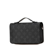 ルイ ヴィトン モノグラム エクリプス ジッピー XL ラウンドファスナー 長財布 M61698 ブラック PVC レザー レディース LOUIS VUITTON 【中古】